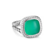 Albion® Oval Ring in Sterling Silver with Lagoon Orchid and Diamonds, 11.5mm