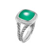 Albion® Oval Ring in Sterling Silver with Lagoon Orchid and Diamonds, 11.5mm