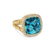 Albion® Ring in 18K Yellow Gold with Hampton Blue Topaz and Diamonds, 15mm