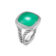 Albion® Oval Ring in Sterling Silver with Lagoon Orchid and Diamonds, 15mm