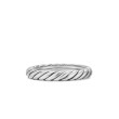 Cable Band Ring in Sterling Silver, 3.4mm