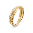 Crossover Two Row Ring in 18K Yellow Gold with Diamonds, 5mm