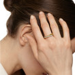 Crossover Two Row Ring in 18K Yellow Gold with Diamonds, 5mm