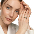 Crossover Two Row Ring in Sterling Silver with 14K Yellow Gold, 7.5mm