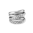 Crossover Five Row Ring in Sterling Silver, 17.5mm
