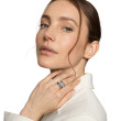Crossover Five Row Ring in Sterling Silver with Diamonds, 17.5mm