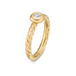 Petite Cable Ring in 18K Yellow Gold with Center Diamond, 2.8mm