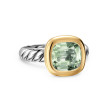 DY Mercer® Color Stone Ring in Sterling Silver with 18K Yellow Gold and Prasiolite, 10mm