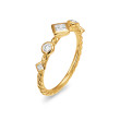 Petite Modern Renaissance® Band Ring in 18K Yellow Gold with Diamonds, 6.4mm