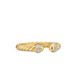 Cable Band Open Ring in 18K Yellow Gold with Diamonds, 2.8mm