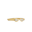 Petite Modern Renaissance® Open Pear Ring in 18K Yellow Gold with Diamonds, 3.7mm