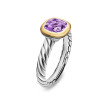 DY Mercer® Color Stone Ring in Sterling Silver with 18K Yellow Gold and Amethyst, 7mm