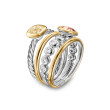 DY Mercer® Color Stone Multi Row Ring in Sterling Silver with 18K Yellow Gold, Champagne Citrine, Morganite and Diamonds, 10mm