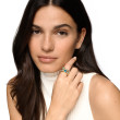 DY Mercer® Color Stone Multi Row Ring in Sterling Silver with 18K Yellow Gold, Blue Topaz and Diamonds, 10mm
