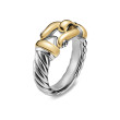 Buckle Ring in Sterling Silver with 14K Yellow Gold, 10.4mm