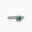 DY Mercer® Color Cable Ring in Sterling Silver with 14K Yellow Gold and Hampton Blue Topaz, 5.5mm