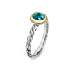 DY Mercer® Color Cable Ring in Sterling Silver with 14K Yellow Gold and Hampton Blue Topaz, 5.5mm