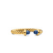 Micro Cablespira® Flex Open Ring in 18K Yellow Gold with Blue Sapphires, 2.5mm
