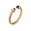 Micro Cablespira® Flex Open Ring in 18K Yellow Gold with Blue Sapphires, 2.5mm