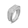 Streamline® Signet Ring in Sterling Silver with Diamonds, 10mm