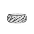 Sculpted Cable Contour Band Ring in Sterling Silver, 9mm