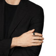 Streamline® Signet Ring in Sterling Silver with Black Diamonds, 14mm