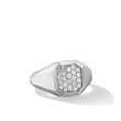 Streamline® Signet Ring in Sterling Silver with Diamonds, 14mm
