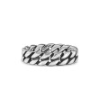 Curb Chain Band Ring in Sterling Silver, 6mm