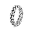 Curb Chain Band Ring in Sterling Silver, 6mm