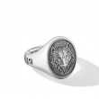 Petrvs® Wolf Signet Ring in Sterling Silver, 21.5mm