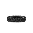 Chevron Band Ring in Black Titanium, 6.2mm