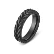 Chevron Band Ring in Black Titanium, 6.2mm