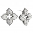 Roberto Coin White Gold Diamond Petite Venetian Flower Earrings Xs
