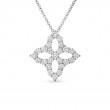 Roberto Coin 18Kt Diamond Outline Large Flower Pendant Necklace
