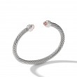Cable Classics Bracelet in Sterling Silver with Morganite and Pave Diamonds