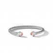 Cable Classics Bracelet in Sterling Silver with Morganite and Pave Diamonds