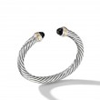 Cable Classics Bracelet in Sterling Silver with Black Onyx and 14K Yellow Gold