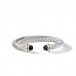 Cable Classics Bracelet in Sterling Silver with Black Onyx and 14K Yellow Gold