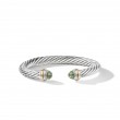 Cable Classics Bracelet in Sterling Silver with Prasiolite and 14K Yellow Gold