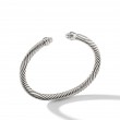 Cable Classics Bracelet in Sterling Silver with Pave Diamond Domes