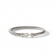 Buckle Classic Cable Bracelet in Sterling Silver with 18K Yellow Gold, 5mm