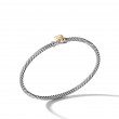Cable Collectibles® Heart Bracelet in Sterling Silver with 18K Yellow Gold, 3mm