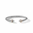 Cable Classics Bracelet in Sterling Silver with Pave Diamond Domes and 14K Yellow Gold