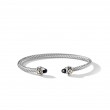 Renaissance® Classic Cable Bracelet in Sterling Silver with 18K Yellow Gold and Black Onyx, 4mm