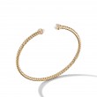 Cablespira® Bracelet in 18K Yellow Gold with Pearls and Pave Diamonds