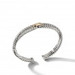 Cable Loop Bracelet in Sterling Silver with 18K Yellow Gold, 9mm