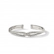 Cable Loop Bracelet in Sterling Silver with Pave Diamonds