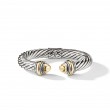 Cable Classics Color Bracelet in Sterling Silver with 14K Yellow Gold Domes