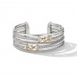 Buckle Crossover Cuff Bracelet with 18K Yellow Gold