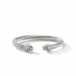 Cable Classics Bracelet in Sterling Silver with Prasiolte and Pave Diamonds